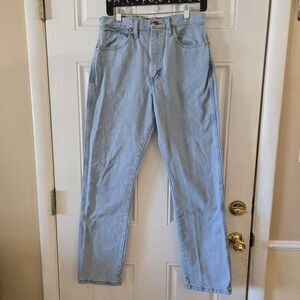 Wrangler Jeans 14MWZGH Women's Size 7x32 Blue Light Wash Cowgirl Straight Leg